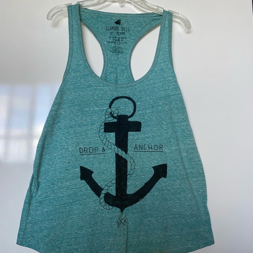 Drop & anchor blue heather tanktop